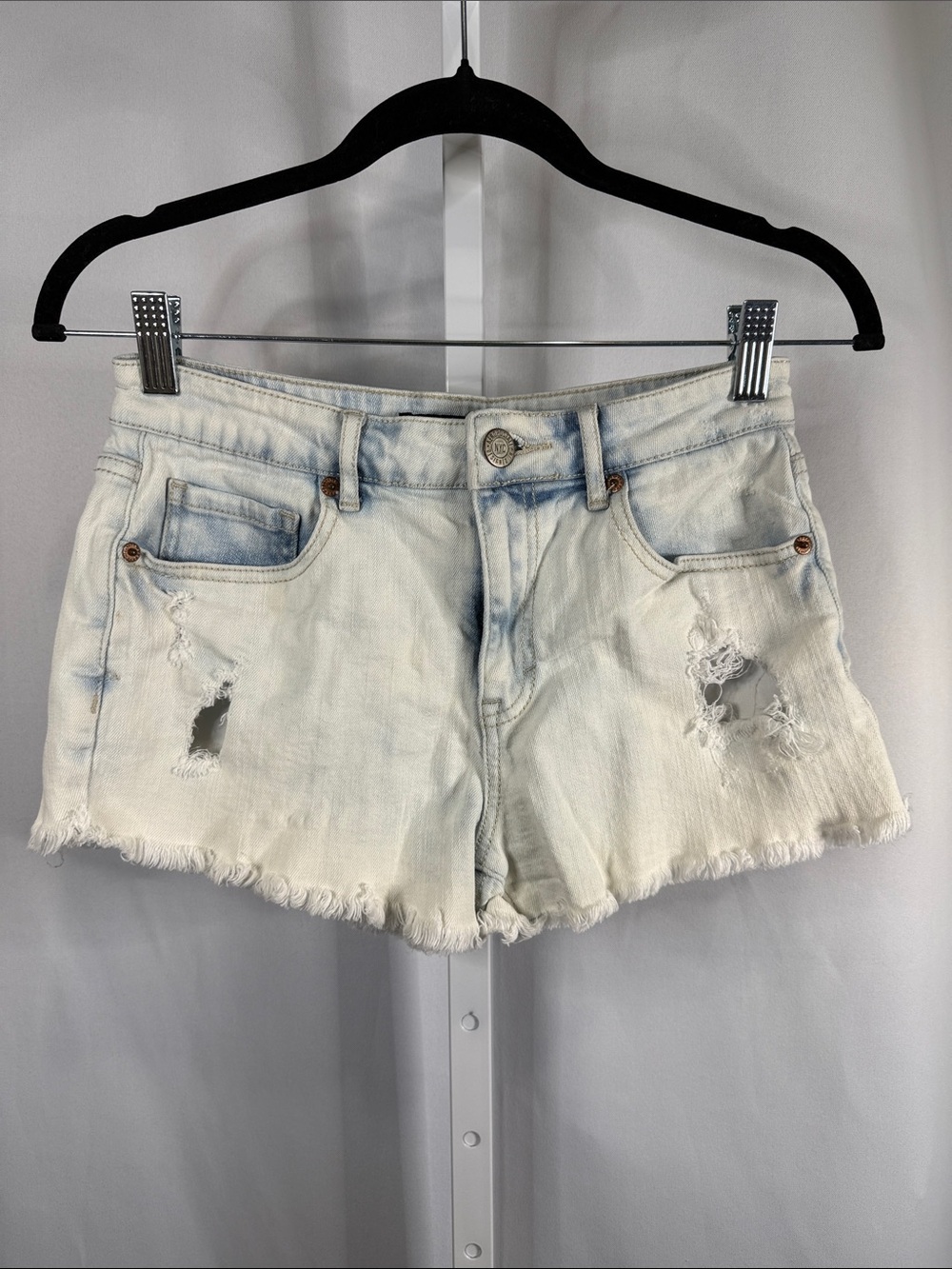 Aeropostale Light Blue Distressed Denim Cutoff Shorts